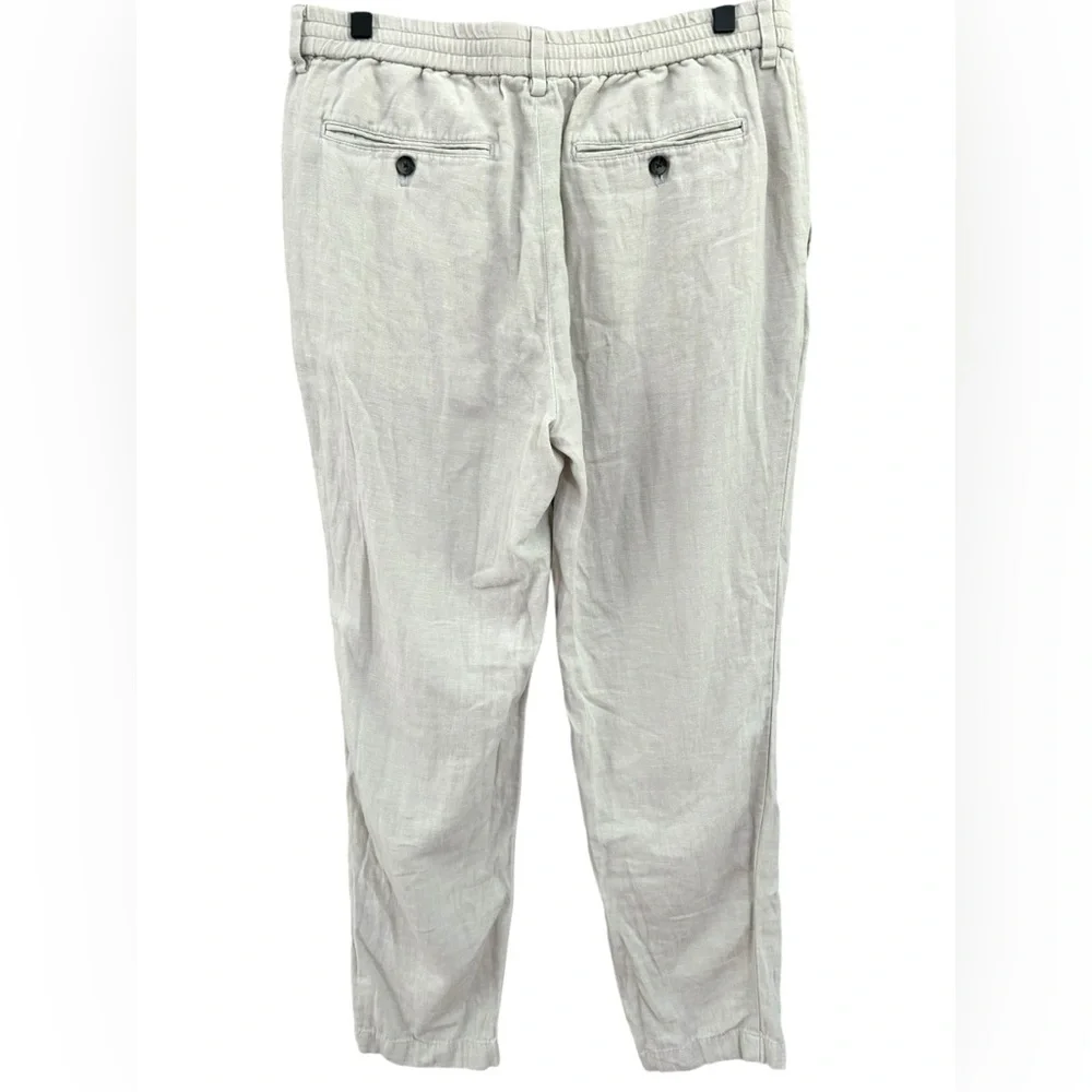Men's Light Gray Casual Linen Blend Pants
